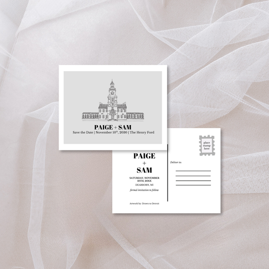 Henry Ford Museum Wedding Save the Date