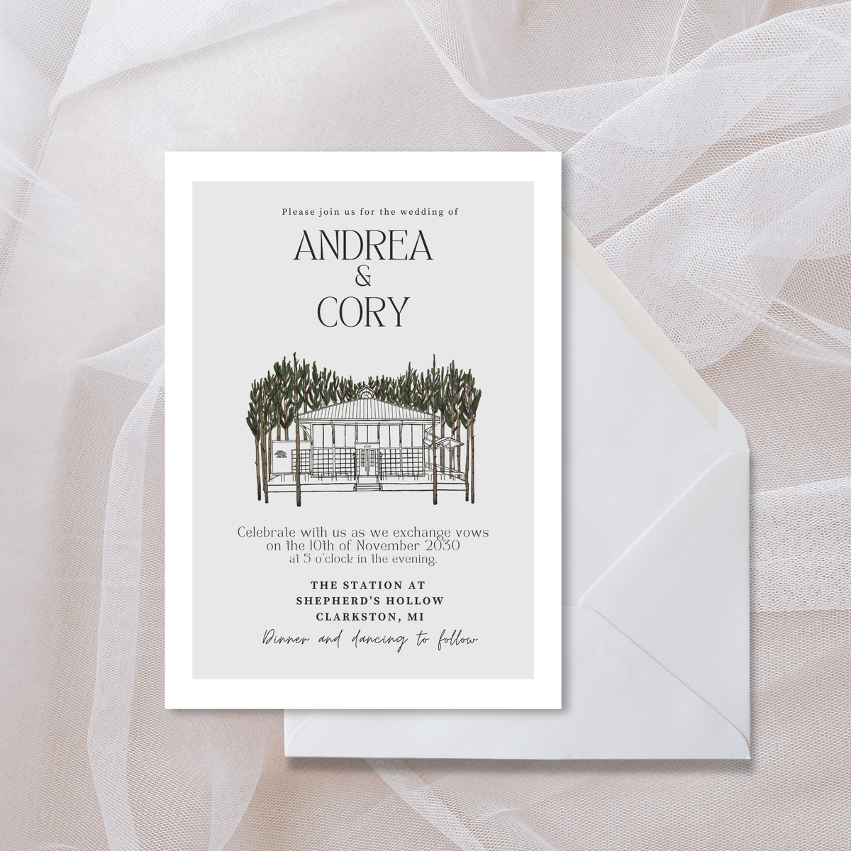 Shepherd's Hollow Wedding Invitation Suite